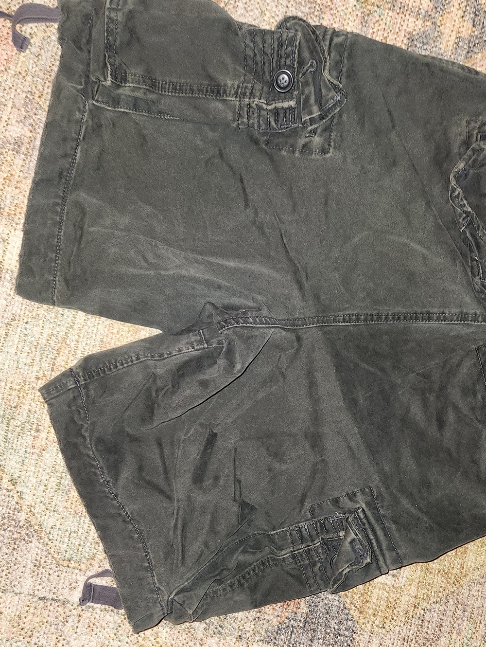 Abercrombie & Fitch Twill 7 Pocket Af Cargo Shorts- Heavy Baggy Y2K Style Sz30 - Picture 11 of 16